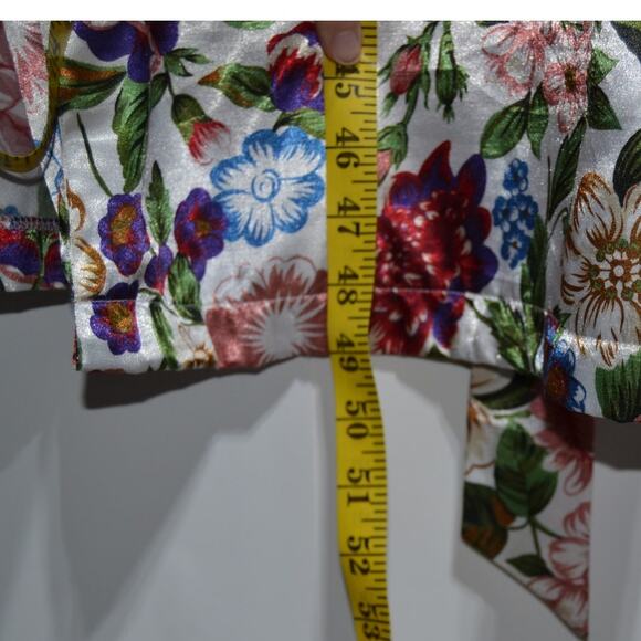 Vintage Sleep Club Floral Satin Robe Size Large - Picture 8 of 9